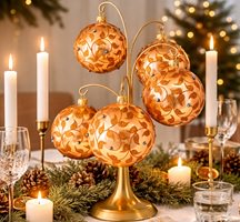 moderne juletræ med kobber pynt
